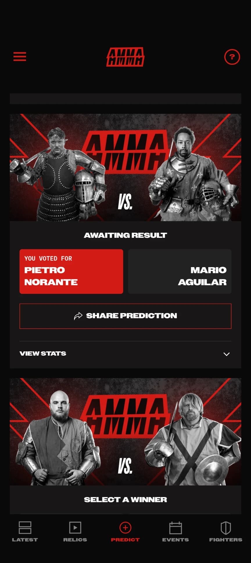 Armored MMA sur mobile — voter sur un combat